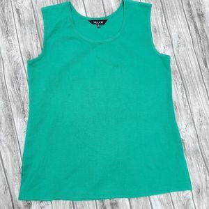 Misook Women's Green Sleeveless Career Blouse Size XSmall